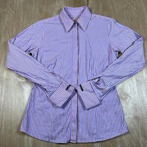 Thomas Pink Women's Pink & Purple Striped Long Sleeve Button Up Shirt Size 10